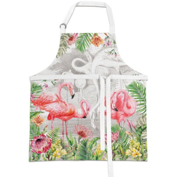 Michel Design Works Cotton Apron Flamingo NWT - Picture 2 of 2